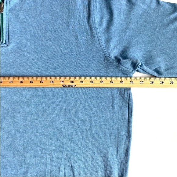 PETER Millar 1/4 Zip Pullover Blue Sweater Golf Mock Neck Mens XL - Picture 6 of 7